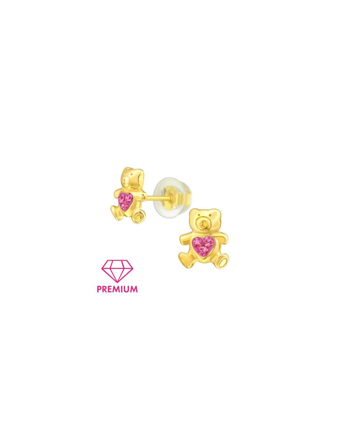 Aros para niñas Bear Rose 8 mm x 9 mm