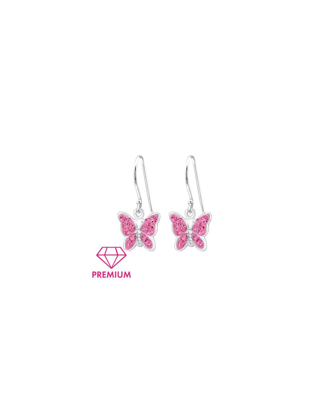 Aros para niñas Butterfly Rose 9 mm x...