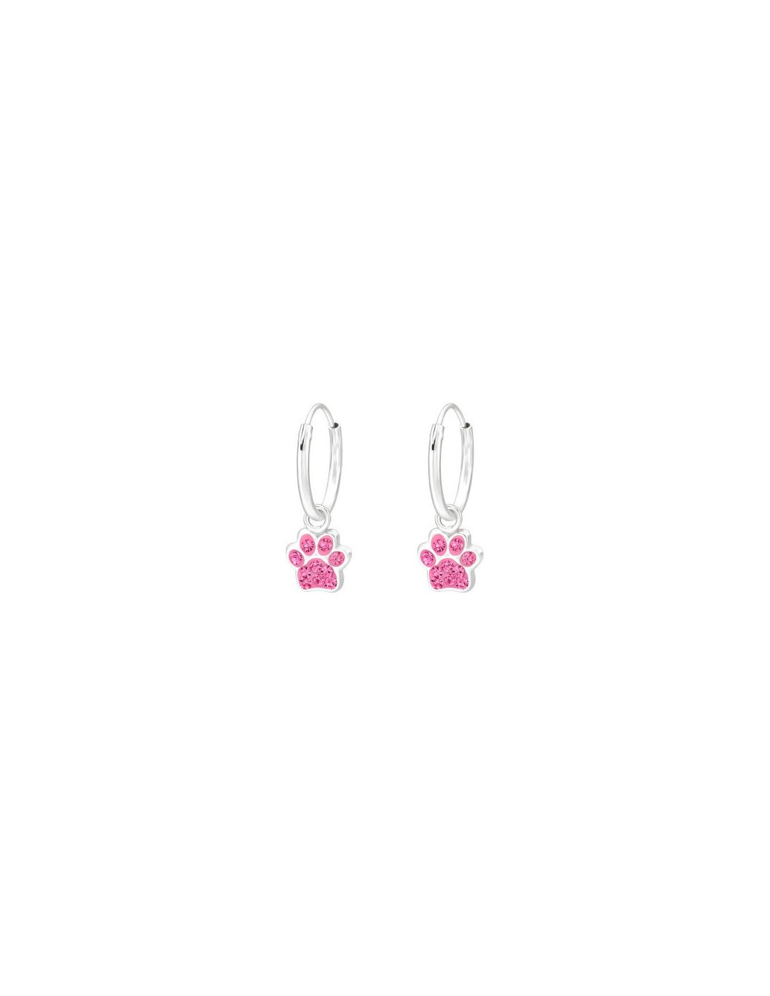 Aros para niñas Hanging Paw Print...