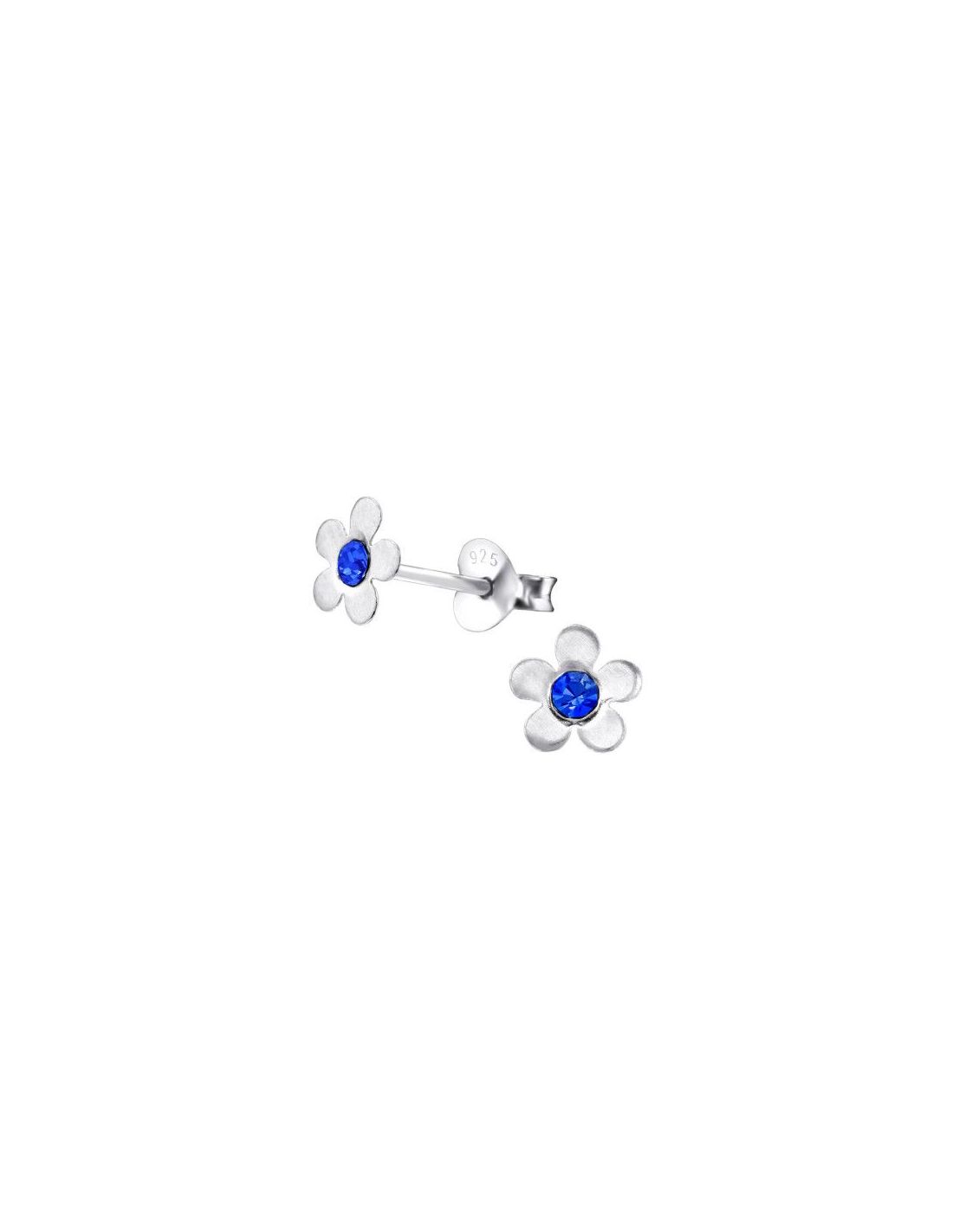 Aros para niñas Flower Sapphire 6 mm...