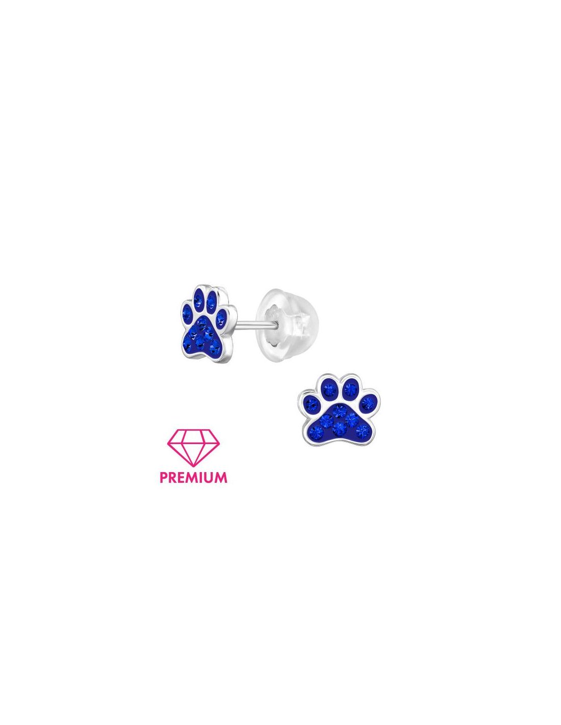 Aros para niñas Paw Print Sapphire...