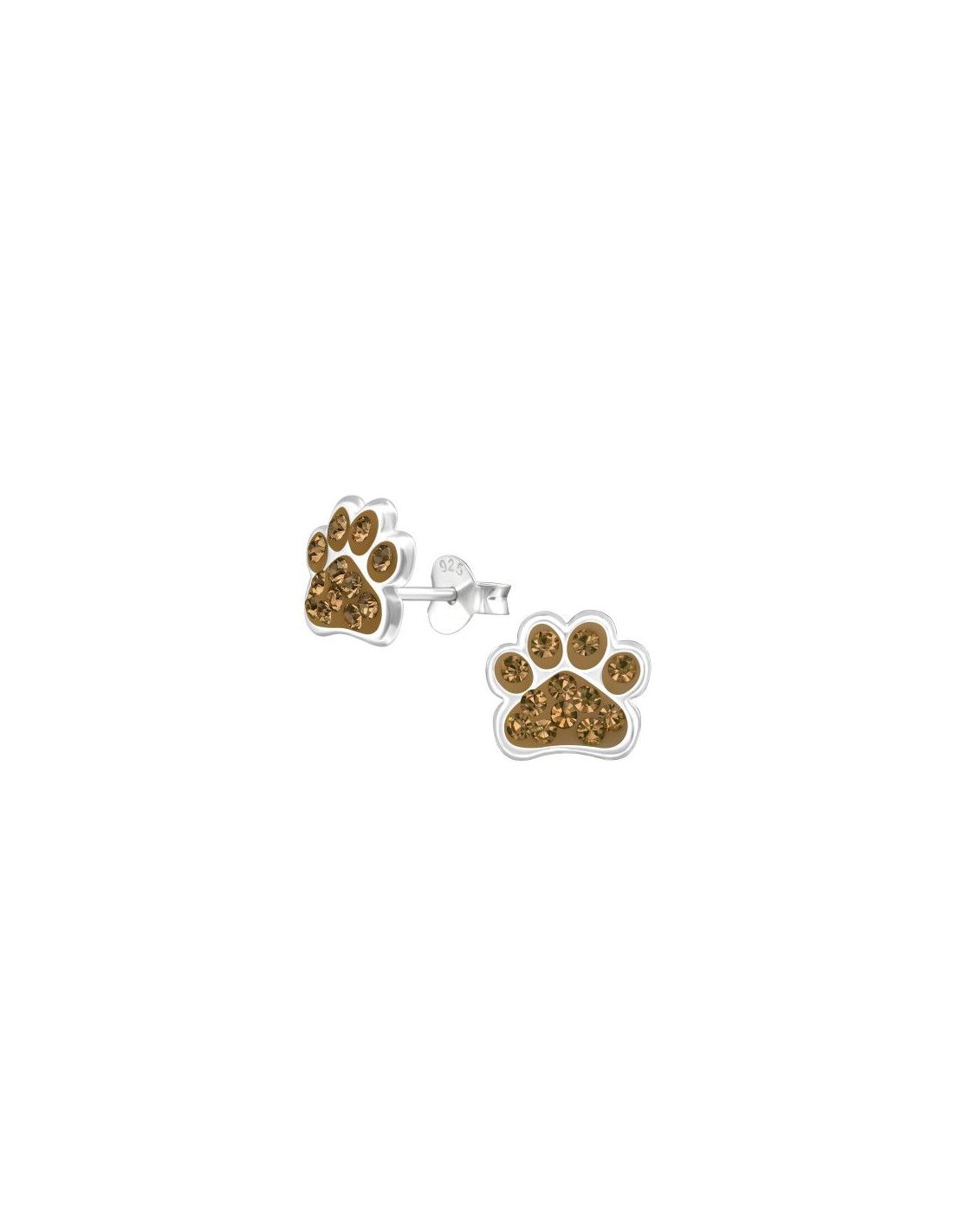 Aros para niñas Paw Print Smoked...