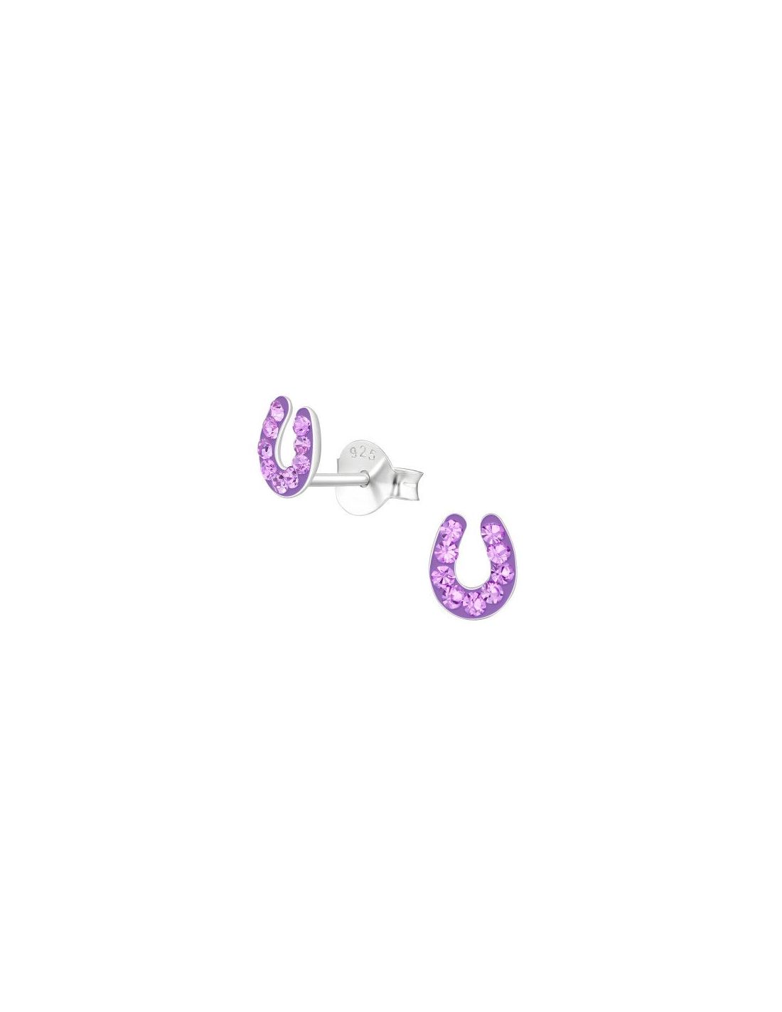 Aros para niñas Horseshoe Violet 5 mm...