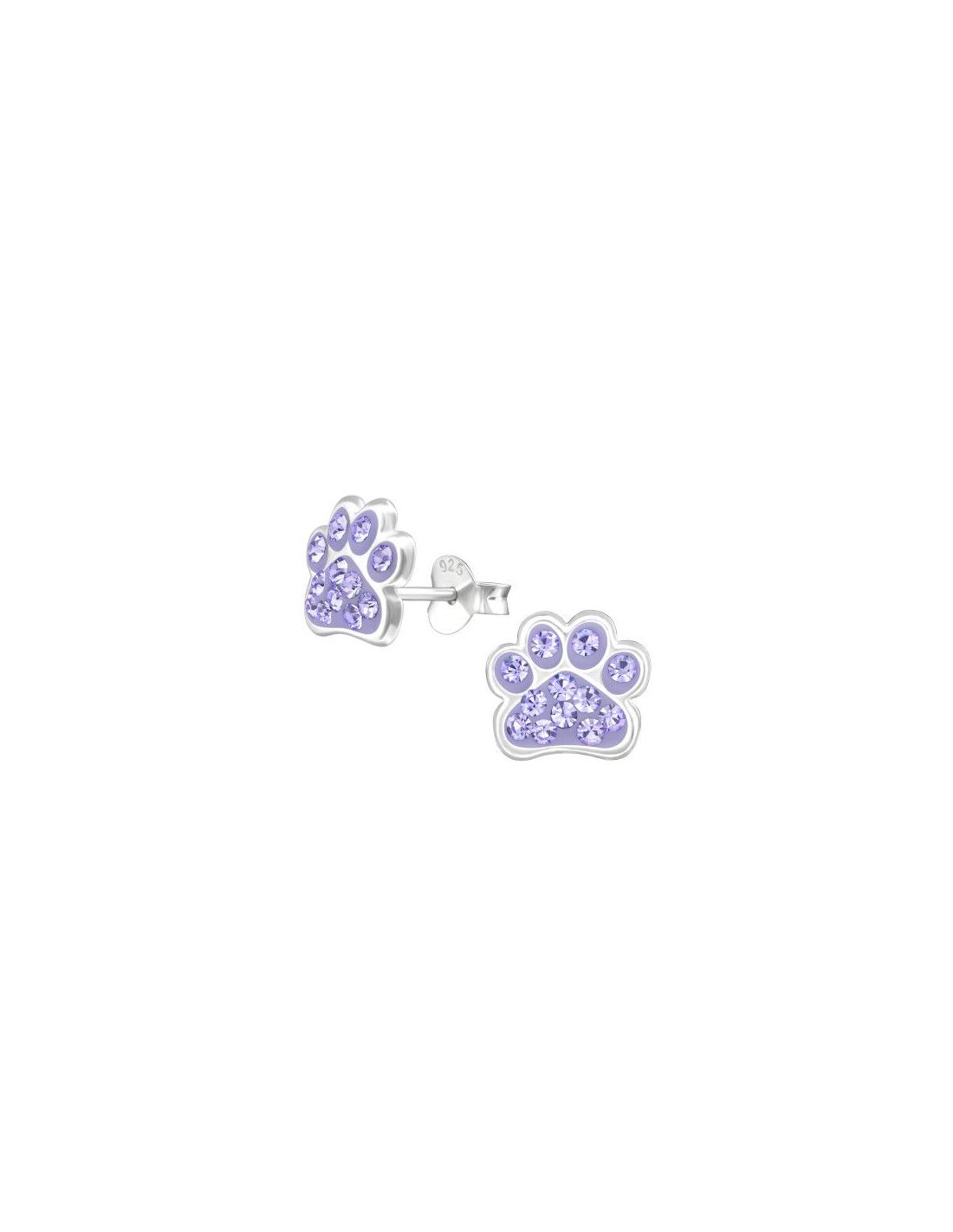 Aros para niñas Paw Print Violet 9 mm...