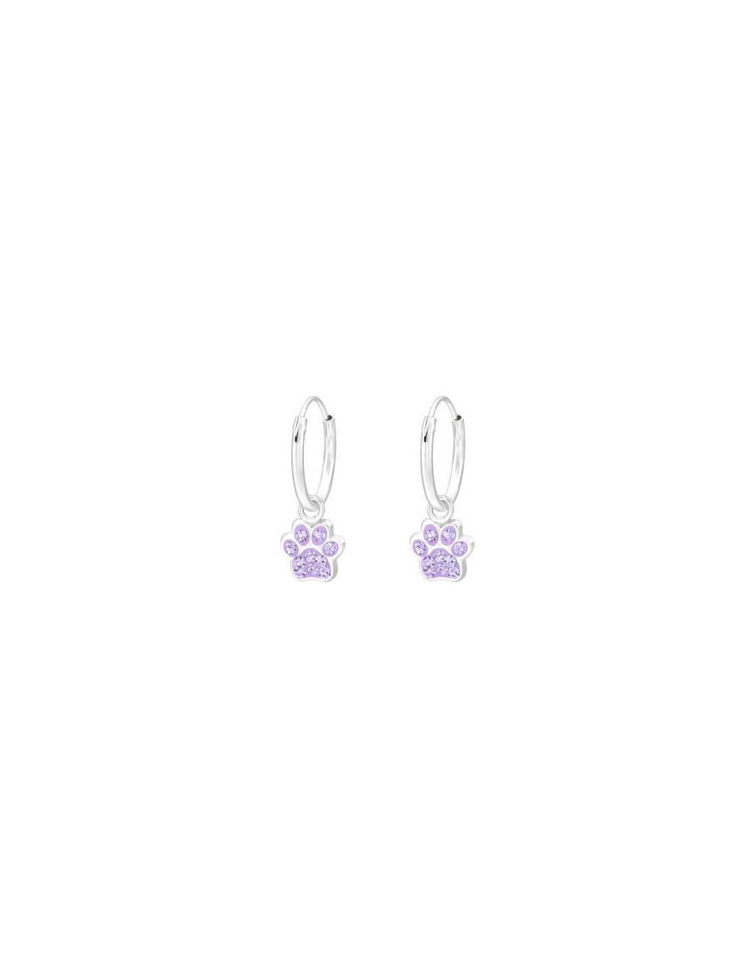 Aros para niñas Hanging Paw Print...