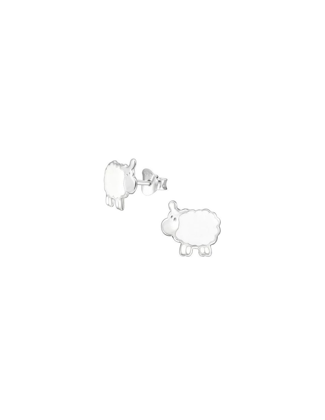 Aros para niñas Sheep White 10 mm x 9 mm