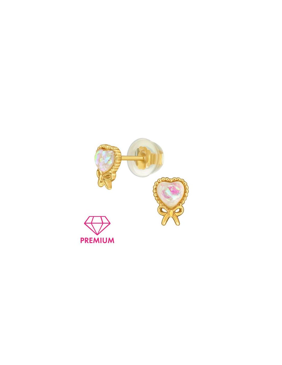 Aros para niñas Heart White Imitation...